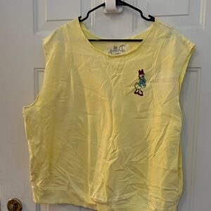 Disney Yellow Sleeveless Top with Daisy Duck Embroidery XXL